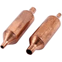 sourcingmap 2 Piezas De Tubo De Cobre Del Tono Forma De Aire Acondicionado Frigorífico 77mm Filtro Seco Largo